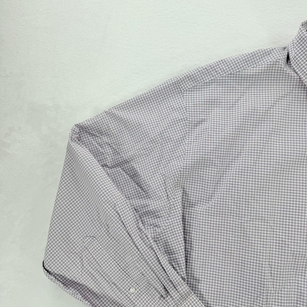 Oak Hill Shirt Mens 18.5 34/35 Blue Check Big Tall Non Iron Long Sleeve Dress - Picture 9 of 16